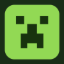 Green Creeper face mark with a dark background