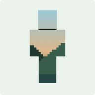 Landscape colors wrapped around a Minecraft player skin