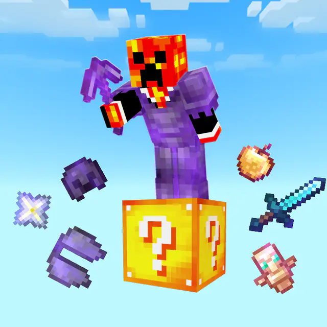 Armored character above a yellow question block with floating equipment